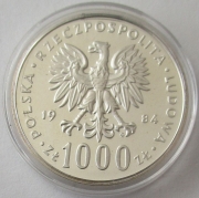 Polen 1000 Zlotych 1984 Tiere Höckerschwan Probe