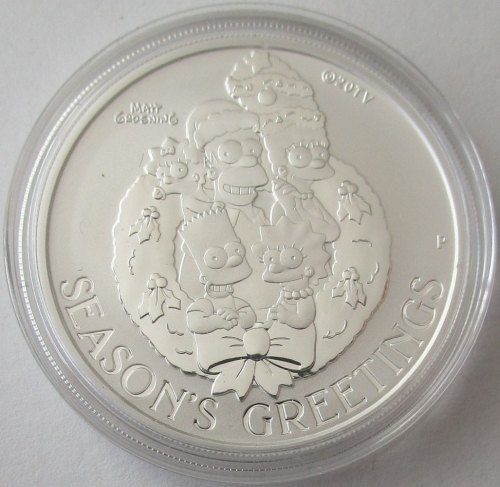 Tuvalu 1 Dollar 2022 The Simpsons Seasons Greetings