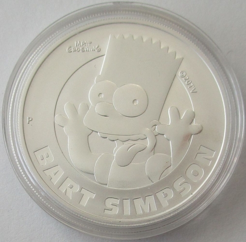 Tuvalu 1 Dollar 2022 The Simpsons Bart Simpson 1 Oz Silver