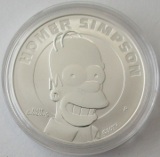 Tuvalu 1 Dollar 2022 The Simpsons Homer Simpson 1 Oz Silver