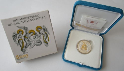 Vatikan 5 Euro 2019 150 Jahre Circolo San Pietro Vergoldet