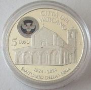 Vatikan 5 Euro 2024 Unterwegs mit dem Heiligen Franziskus Orte