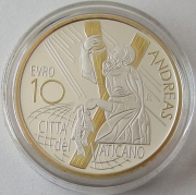 Vatican 10 Euro 2022 Twelve Apostles St. Andrew Silver Gilded