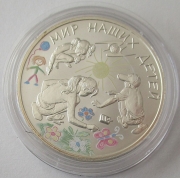 Russia 3 Roubles 2011 EAEC World of Our Children 1 Oz Silver