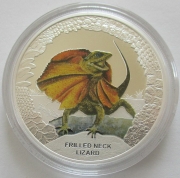 Tuvalu 1 Dollar 2013 Remarkable Reptiles Frilled-Neck Lizard 1 Oz Silver