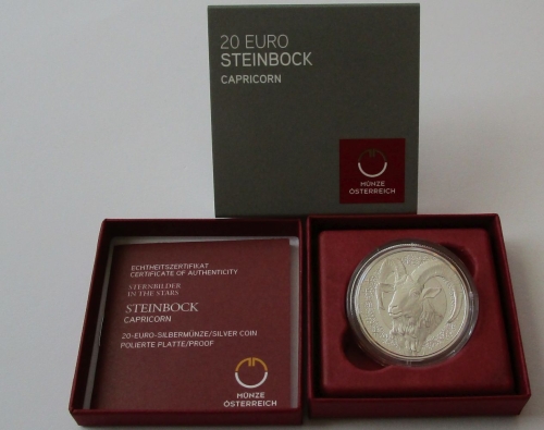 Austria 20 Euro 2025 In the Stars Capricorn 2/3 Oz Silver