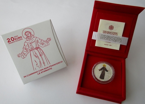 Vatikan 20 Euro 2024 Unterwegs mit dem Heiligen Franziskus Stigmata