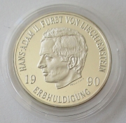 Liechtenstein 10 Franken 1990 Erbhuldigung Fürst...