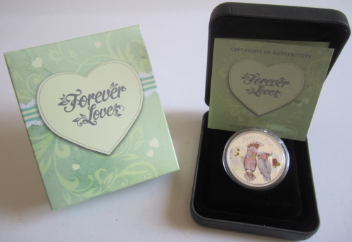 Tuvalu 50 Cents 2014 Forever Love Cockatoo 1/2 Oz Silver