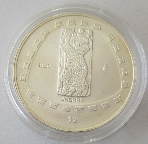 Mexiko 2 Pesos 1998 Präkolumbische Ära Jaguar