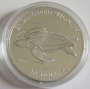 Tuvalu 20 Dollars 1993 Wildlife Leatherback Sea Turtle...