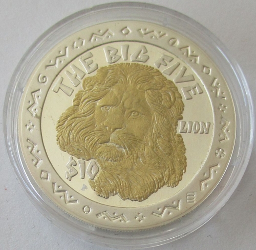 Sierra Leone 10 Dollars 2001 Big Five Löwe