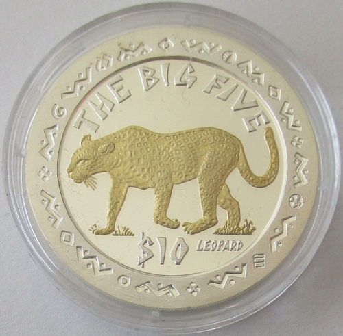 Sierra Leone 10 Dollars 2001 Big Five Leopard