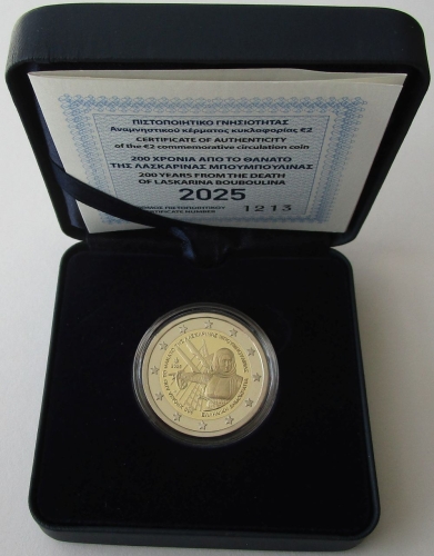 Greece 2 Euro 2025 Laskarina Bouboulina Proof