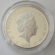 Großbritannien 2 Pounds 2021 Alice im Wunderland PP