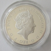 Großbritannien 2 Pounds 2021 Alice hinter den Spiegeln PP