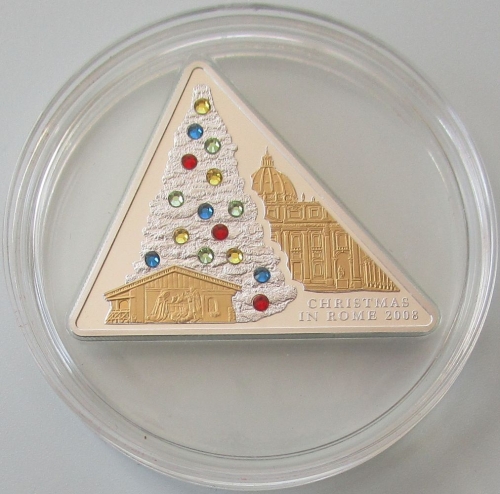Cook Islands 5 Dollars 2008 Christmas Silver