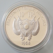 Niger 10 Francs 1968 Lion Silver