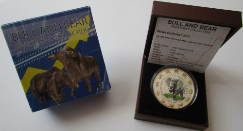 Benin 1000 Francs 2014 Elefant Koloriert