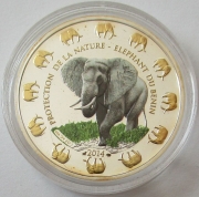 Benin 1000 Francs 2014 Elefant Koloriert