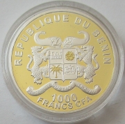 Benin 1000 Francs 2014 Elefant Koloriert