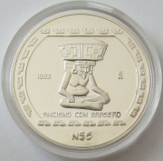 Mexiko 5 Nuevos Pesos 1993 Präkolumbische Ära Anciano con Brasero PP