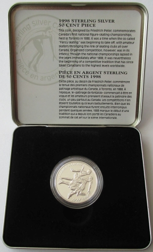 Canada 50 Cents 1998 Sports Figure Skating & Speed Skating Silver