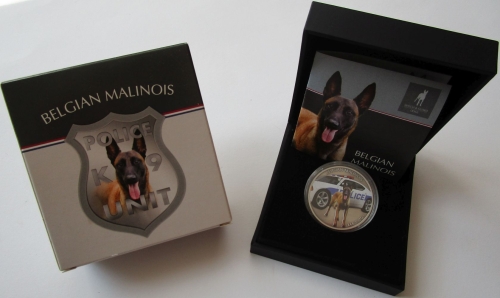 Niue 1 Dollar 2016 Watch & Guard Dogs Belgian Malinois 1 Oz Silver