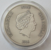 Niue 1 Dollar 2016 Watch & Guard Dogs Belgian Malinois 1 Oz Silver