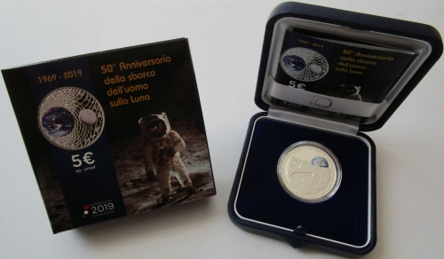 Italien 5 Euro 2019 50 Jahre Mondlandung
