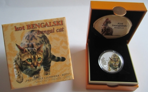 Niue 1 Dollar 2014 Mans Best Friends Cats Bengal Cat Silver