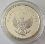 Indonesia 1000 Rupiah 1987 25 Years WWF Babirusa Silver