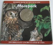 New Zealand 5 Dollars 1999 Morepork BU