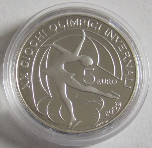 Italien 5 Euro 2005 Olympia Turin Eiskunstlauf