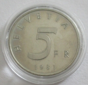 Schweiz 5 Franken 1981 500 Jahre Stanser Verkommnis