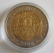 Switzerland 5 Franken 2000 150 Years Monetary Reform BU