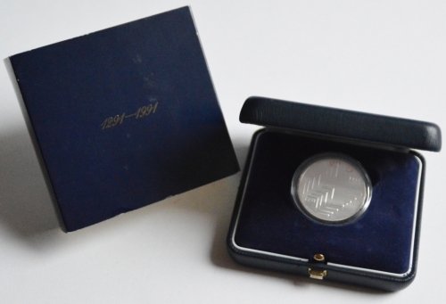 Switzerland 20 Franken 1991 700 Years Confederation Silver Proof