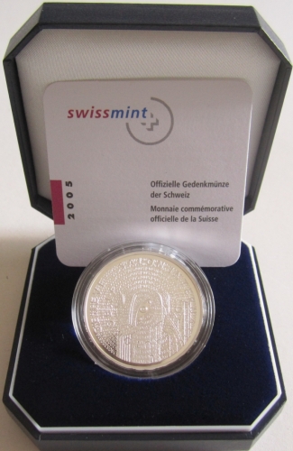 Switzerland 20 Franken 2005 100 Years Geneva Motor Show Silver Proof