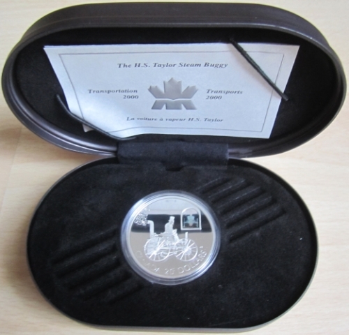 Canada 20 Dollars 2000 Transport Taylor Steam Buggy Silver