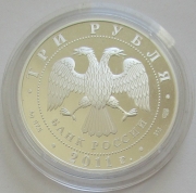 Russia 3 Roubles 2011 20 Years CIS 1 Oz Silver