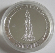 Spain 2000 Pesetas 1990 Olympics Barcelona Castell Silver...