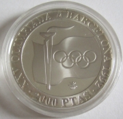 Spanien 2000 Pesetas 1991 Olympia Barcelona Feuer &...