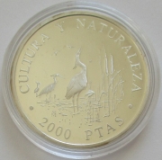 Spanien 2000 Pesetas 1994 Tiere Seidenreiher