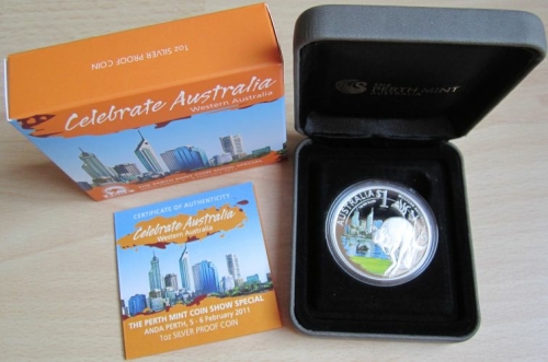 Australia 1 Dollar 2011 Celebrate Australia Western Australia 1 Oz Silver