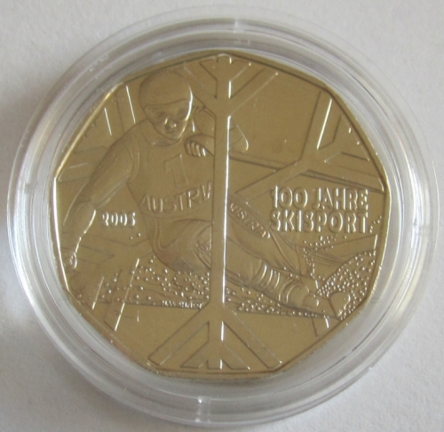 Austria 5 Euro 2005 100 Years Alpine Skiing Silver