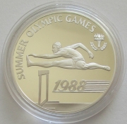 Barbados 20 Dollars 1988 Olympics Seoul Hurdling Silver