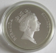 Bermuda 1 Dollar 1986 25 Years WWF Green Sea Turtle Silver Proof