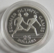 Jamaica 25 Dollars 1988 Olympics Seoul Relay Race Silver
