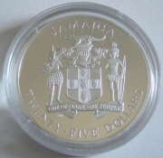 Jamaica 25 Dollars 1990 Football World Cup in Italy Silver