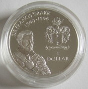 Cayman Islands 1 Dollar 1994 Francis Drake Silver